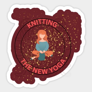 Knitting the new yoga Sticker